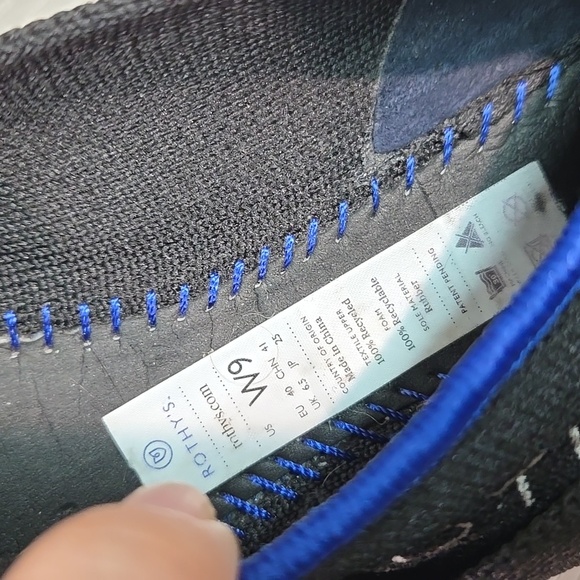 Rothy's Black Women's The Pointed Toe Knit Flats Shoes Sz 9 - Picture 12 of 12